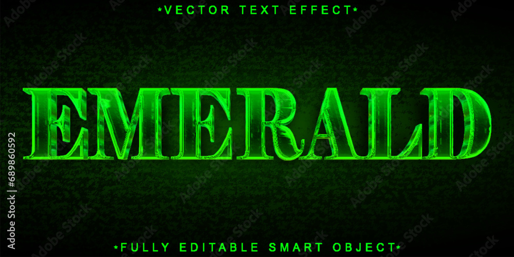 Green Emerald Vector Fully Editable Smart Object Text Effect