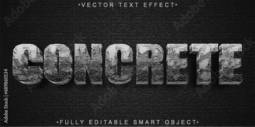 Gray Worn Concrete Vector Fully Editable Smart Object Text Effect