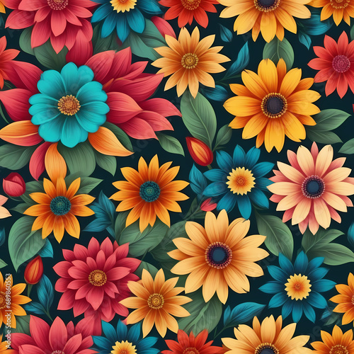 seamless pattern with flowers  floral background