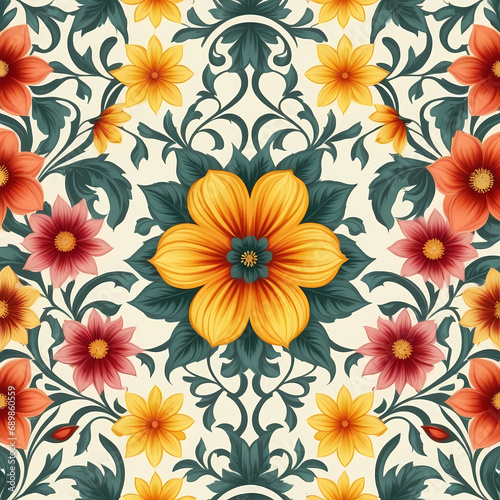 seamless pattern with flowers  floral background