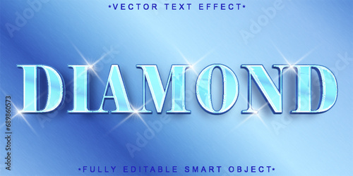 Blue Luxury Diamond Vector Fully Editable Smart Object Text Effect