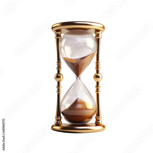 Hourglass on transparent background, sandglass