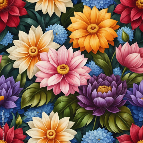 seamless pattern with flowers  floral background