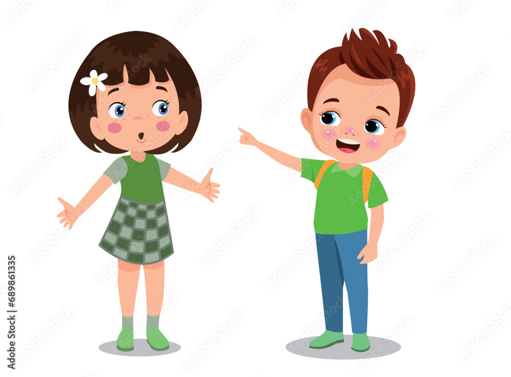 vector illustration of students in different postures vector illustration of students in different postures
