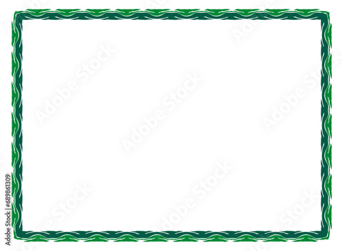 Green frame with ornament vector illustration	
