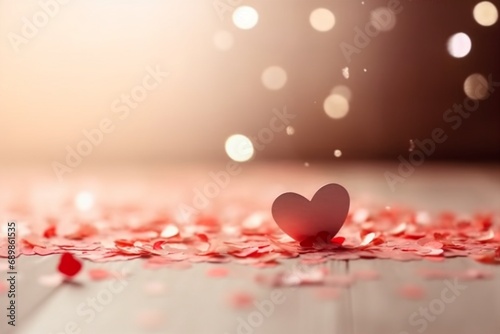 Pink and Red Hearts Creating a Blurred Background, A Perfect Setting for February 14th photo