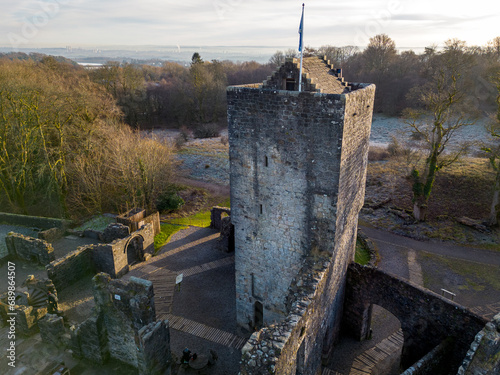 Mugdock Castle. Scotland. U.K. was the stronghold of the Clan Graham from the middle of the 13th century. Its ruins are located in Mugdock Country Park, near the village in the parish of Strathblane.  photo