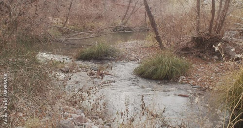 River in the woods in the fall	