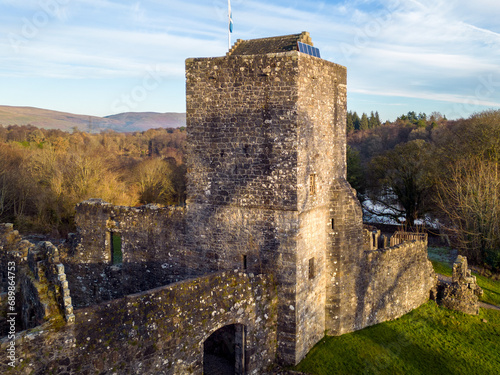 Mugdock Castle. Scotland. U.K. was the stronghold of the Clan Graham from the middle of the 13th century. Its ruins are located in Mugdock Country Park, near the village in the parish of Strathblane.  photo