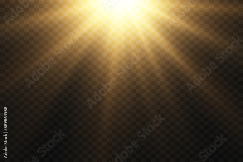 The light effect star flashed. Bright light and flash. On a transparent background. photo