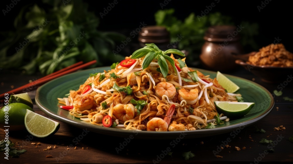 pad thai, food photography, 16:9 pad thai, food photography, 16:9