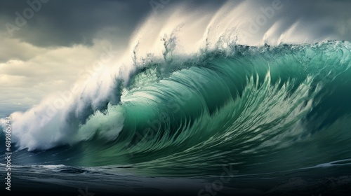 beautiful big wave in the middle of the sea, 16:9
