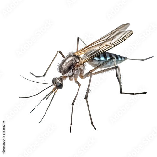  close up view of mosquito , isolated on transparent white background © AL