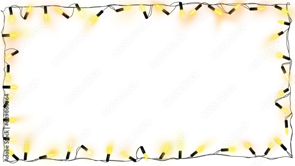 Frame with glowing light.Isolated lights vector