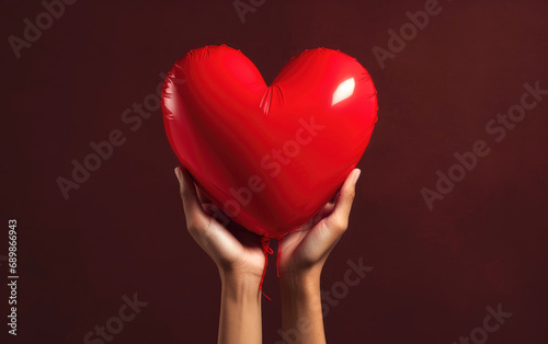 Hands holding an inflatable...