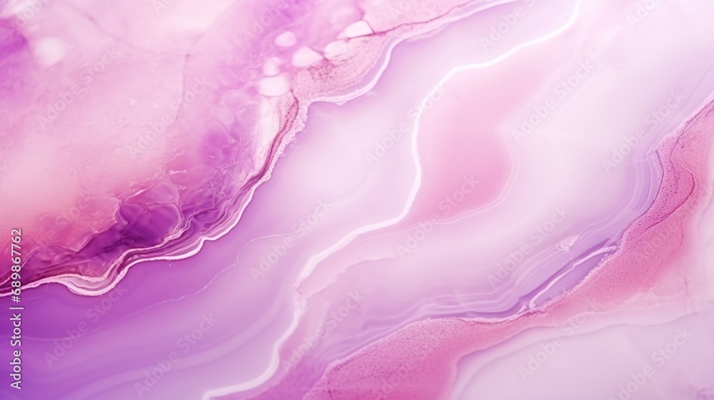 Soft Pink Marble with Amethyst Horizontal Background. Abstract stone texture backdrop with water drops. Bright natural material Surface. AI Generated Photorealistic Illustration.
