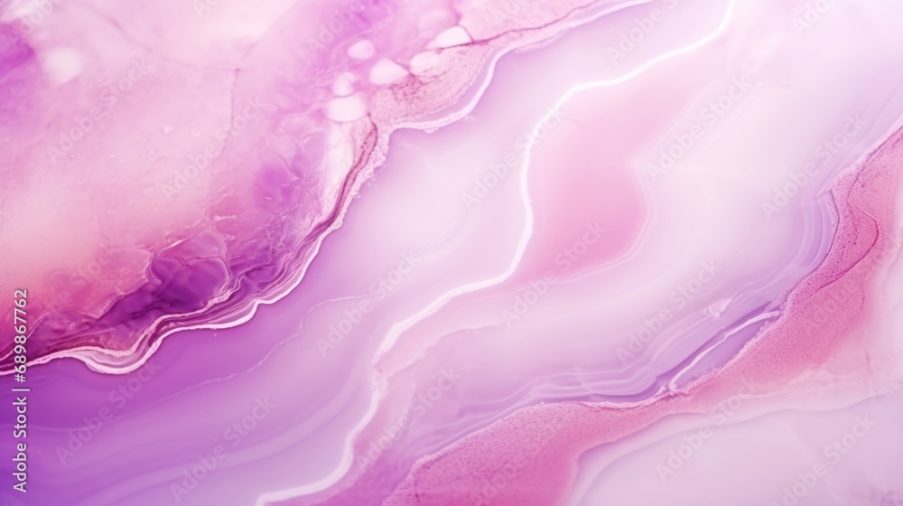 Fototapeta premium Soft Pink Marble with Amethyst Horizontal Background. Abstract stone texture backdrop with water drops. Bright natural material Surface. AI Generated Photorealistic Illustration.