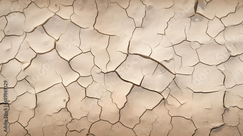Fotografia Cracked desert ground with a detailed dry soil texture.