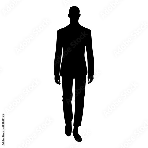 Model man walking silhouette. Vector illustration