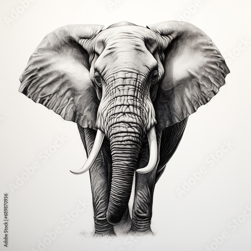 Asia Elephants in white background. generative ai