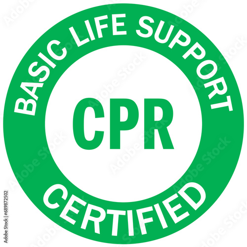 First aid sign emblem sticker basic life support certified