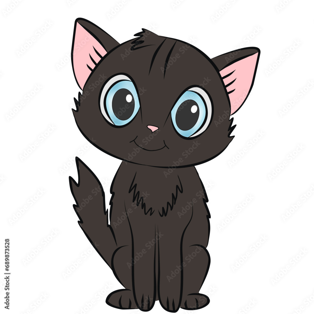 gato marrom fofo sentado