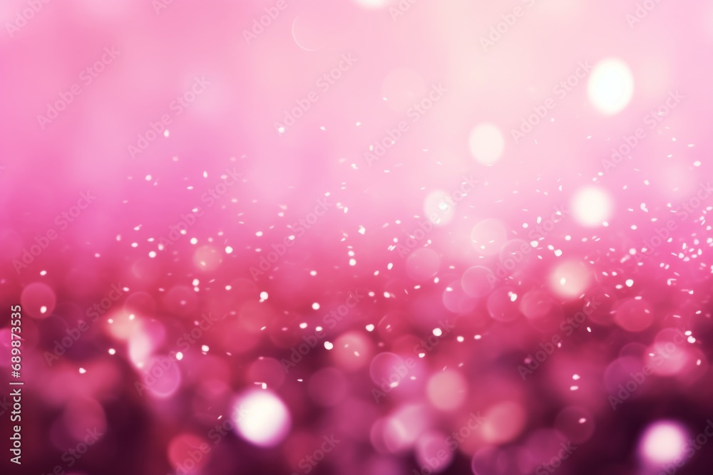 Blurred pink background with confetti and sparkles, bright colorful background