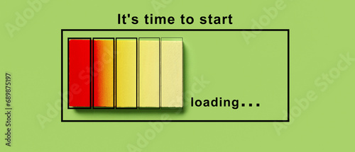 Color blocks with text IT'S...