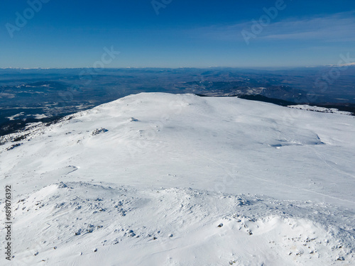 Aerial view of Vitosha Mountain near Cherni Vrah peak, Bulgaria photo