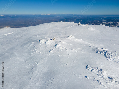 Aerial view of Vitosha Mountain near Cherni Vrah peak, Bulgaria photo