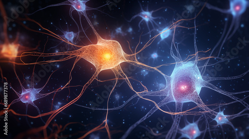 neurons or nerve cells making fast link