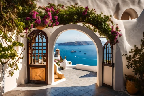 view of arched gate to the sea beach 