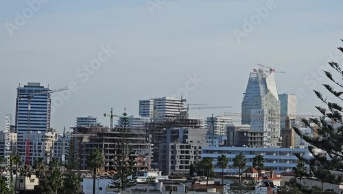 Casablanca, Morocco - 25  December 2023; view of CFC tower and other buildings in Casa Finance City  photo