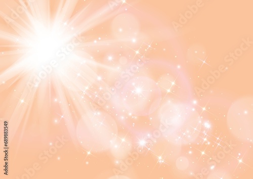 Glowing explosion of light, Peach Fuzz color, color of the year 2024