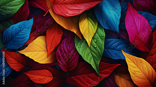 Colorful tree leaves pattern background