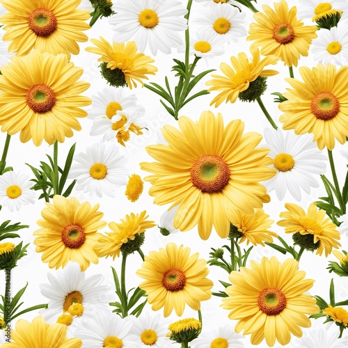 yellow flowers collection isolated on white with clipping path