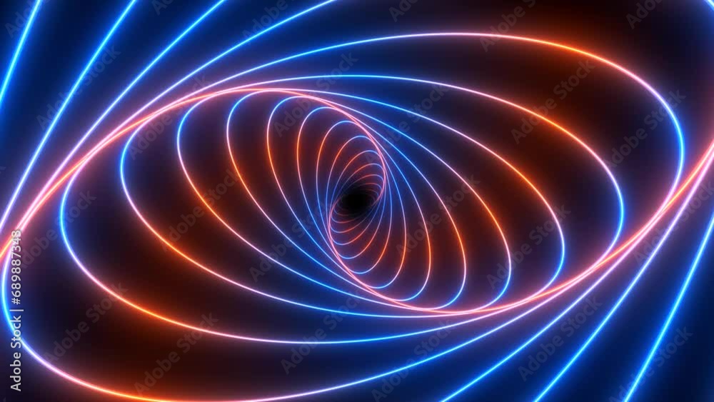 Minimal spiral in infinite rotation. Funky backdrop in retro style. Shiny swirl in blue and red neon colors. Seamless vj loop for event, party, carnival, celebration, anniversary or other. Minimal spiral in infinite rotation. Funky backdrop in retro style. Shiny swirl in blue and red neon colors. Seamless vj loop for event, party, carnival, celebration, anniversary or other.