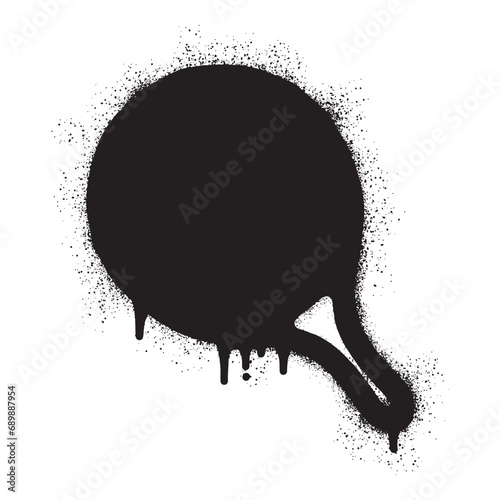 Table tennis racket graffiti with black spray paint