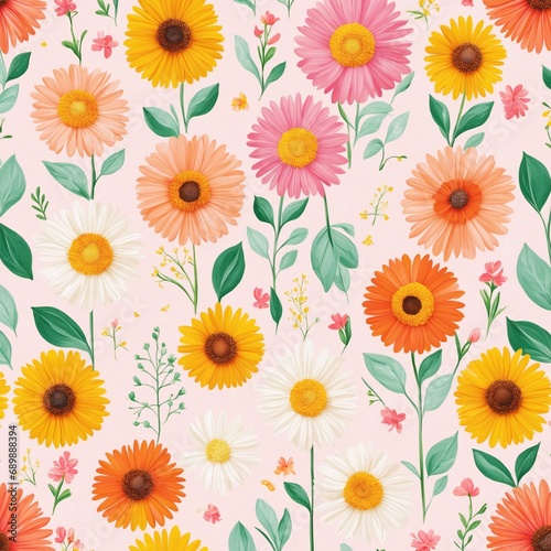 illustration with colourful flowers