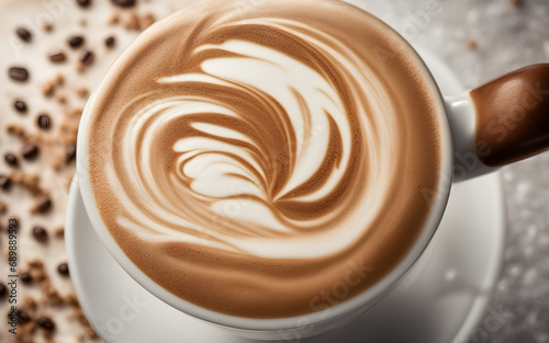 Cappuccino and milk foam texture, closeup view