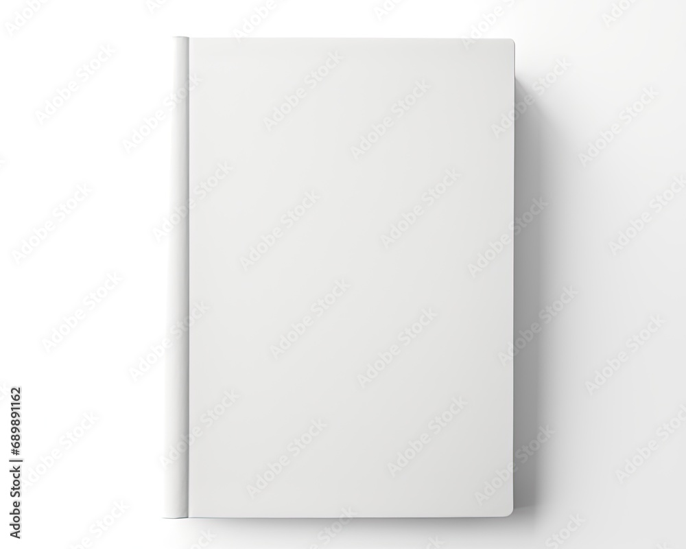 Classic White Hardcover Book Mockup Isolated on White Background, Top View Classic White Hardcover Book Mockup Isolated on White Background, Top View