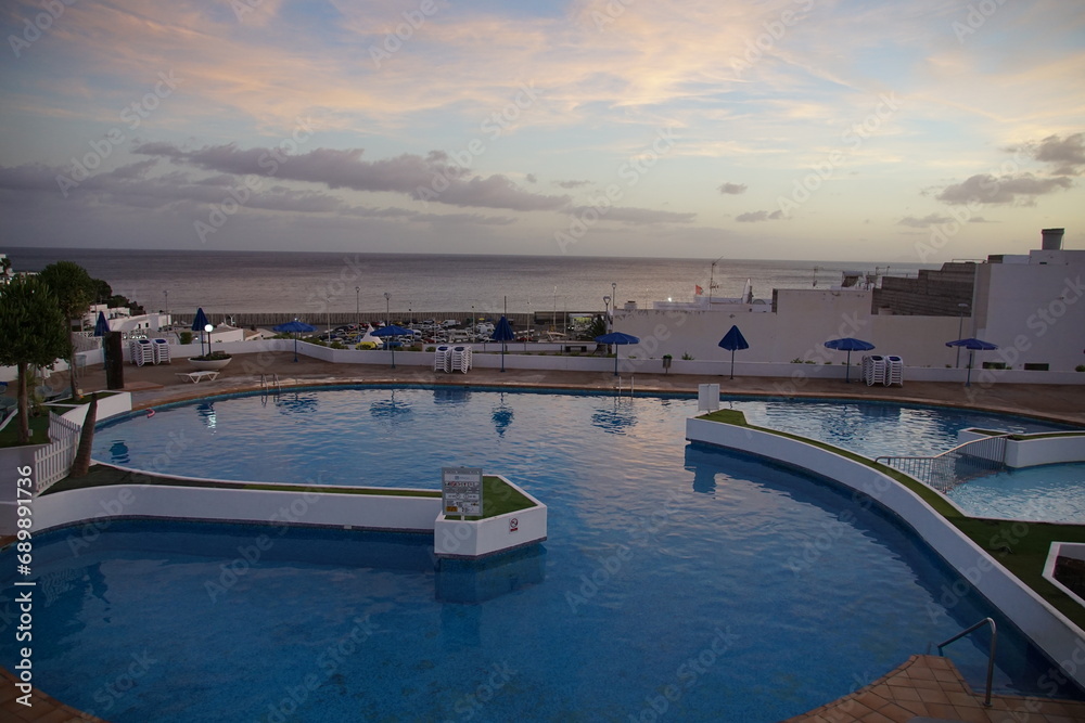 View on Atlantic Ocean, Puerto del Carmen, Lanzarote, Canary Islands, Spain, November 2023, waves, atlantic ocean