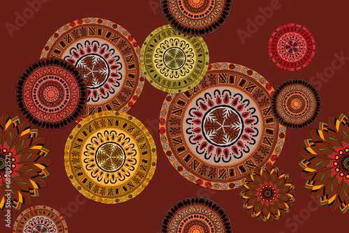 Traditional ethnic,geometric ethnic fabric pattern for textiles,rugs,wallpaper,clothing,sarong,batik,wrap,embroidery,print,background, illustration photo
