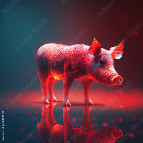 Intense Red Shades: Pig's Close View