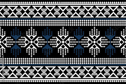 Traditional ethnic,geometric ethnic fabric pattern for textiles,rugs,wallpaper,clothing,sarong,batik,wrap,embroidery,print,background, illustration, black and white pattern  