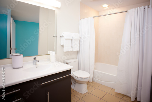 Simple bathroom in a three star hotel
