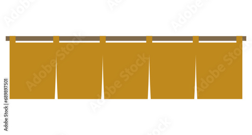 和風な辛子色の暖簾