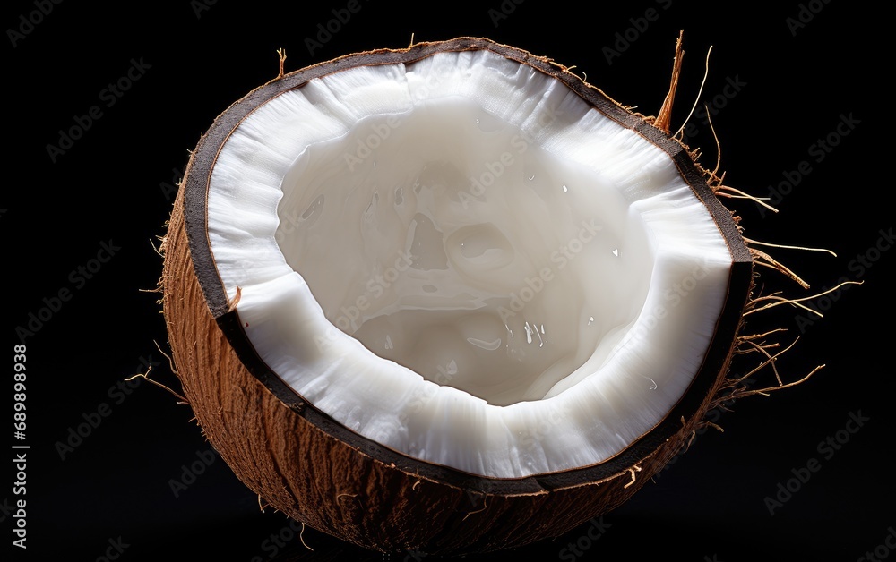 Delicious coconuts, isolated on black background Delicious coconuts, isolated on black background