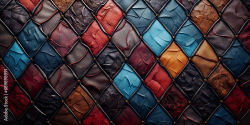 Quilted style patchwork background for use as a banner, header, or social media. photo