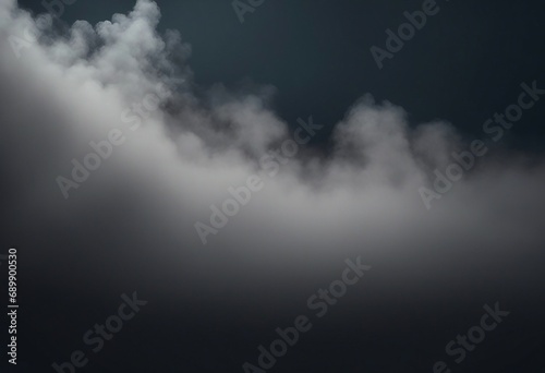Smoke fog or mist waves isolated on dark background with copy space
